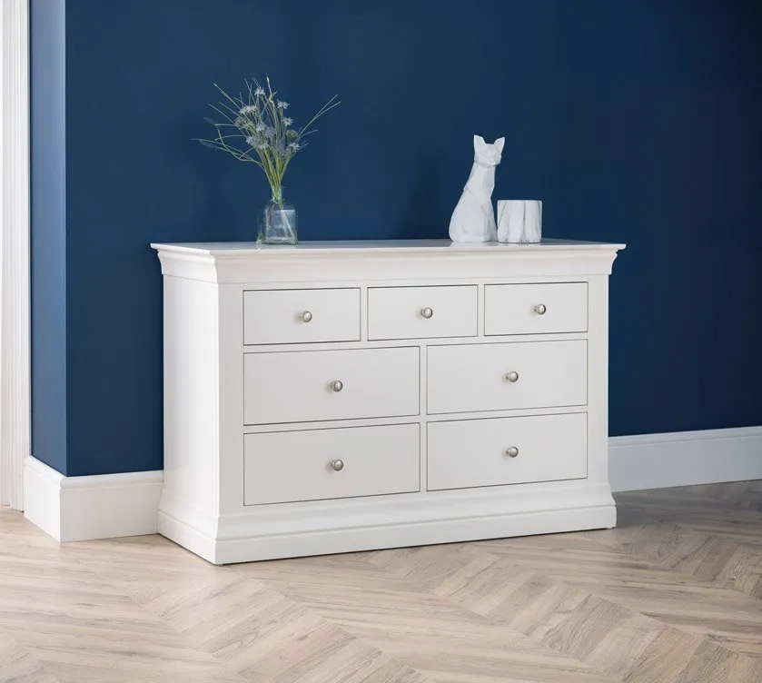 Julian Bowen Julian Bowen Clermont Surf White 4+3 Chest of Drawers