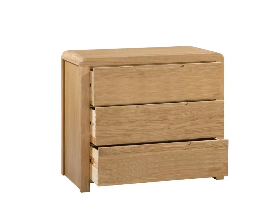 Julian Bowen Julian Bowen Curve 3 Drawer Oak Chest of Drawers (Assembled)