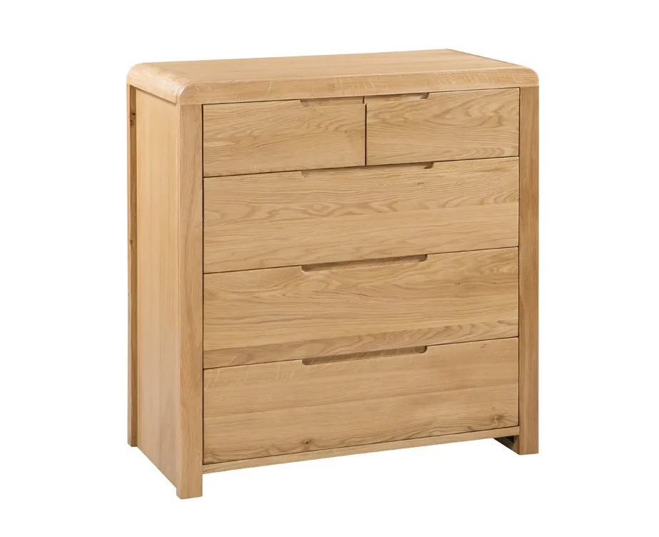 Julian Bowen Julian Bowen Curve 3+2 Oak Chest of Drawers (Assembled)