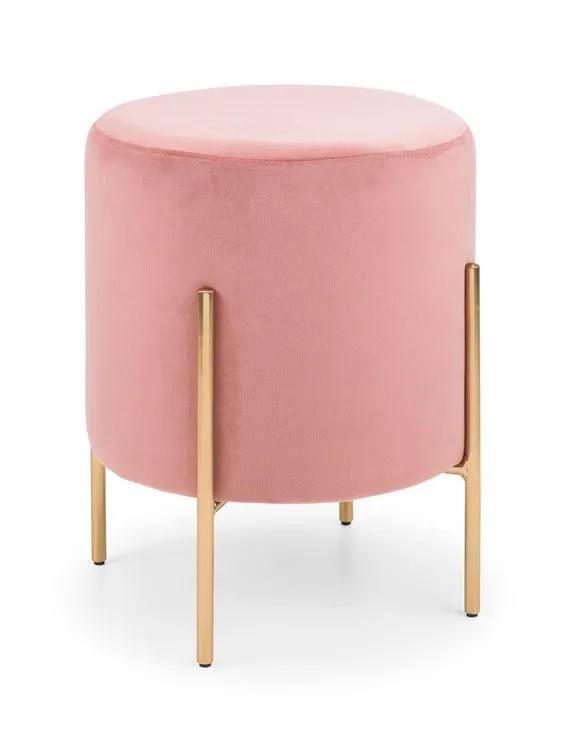 Julian Bowen Julian Bowen Harrogate Pink Velvet Fabric Stool