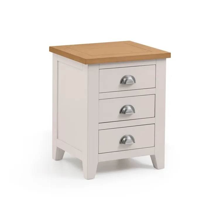 Julian Bowen Julian Bowen Richmond Grey and Oak 3 Drawer Bedside Table (Assembled)