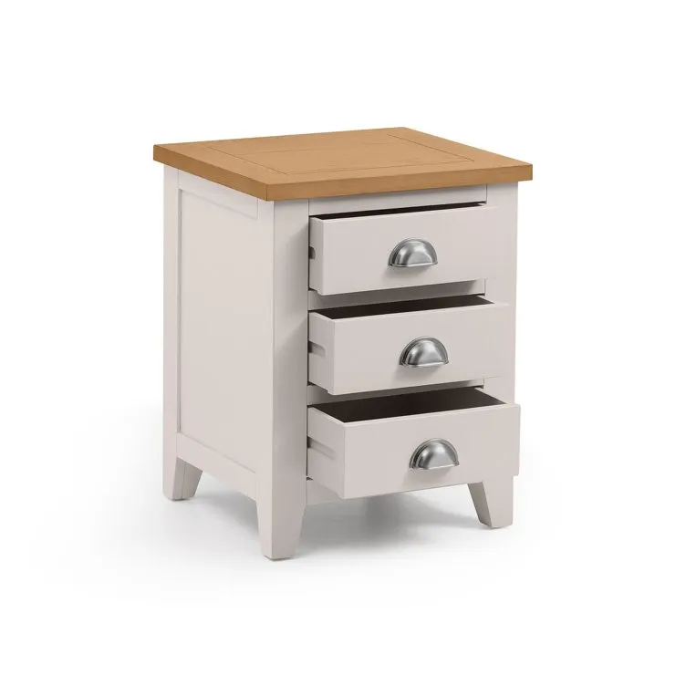 Julian Bowen Julian Bowen Richmond Grey and Oak 3 Drawer Bedside Table (Assembled)