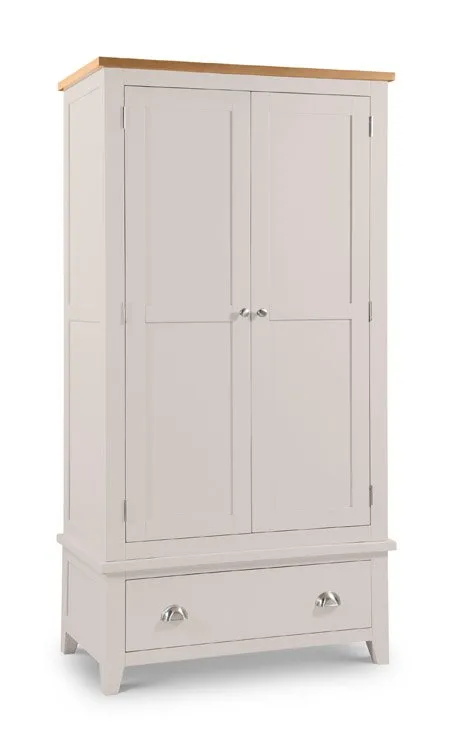 Julian Bowen Julian Bowen Richmond Grey and Oak 2 Door 1 Drawer Wardrobe