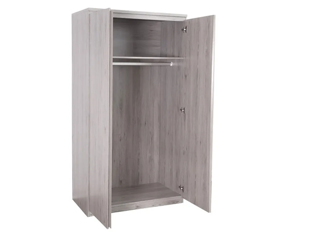 Julian Bowen Julian Bowen Jupiter Grey Oak 2 Door Wardrobe