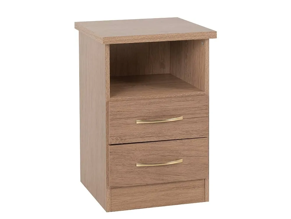 Seconique Seconique Nevada Rustic Oak 2 Drawer Bedside Table