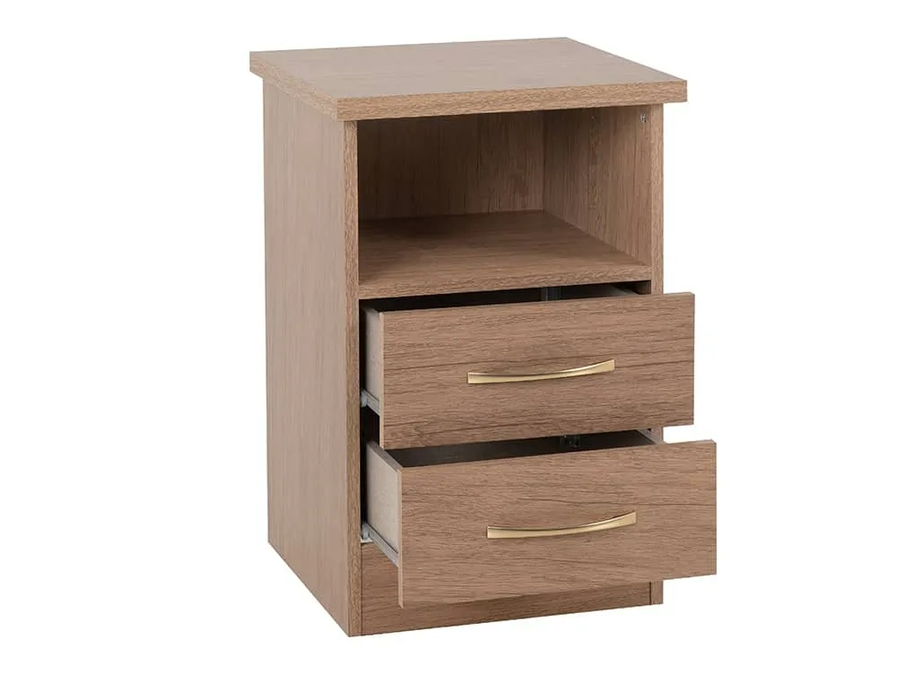 Seconique Seconique Nevada Rustic Oak 2 Drawer Bedside Table