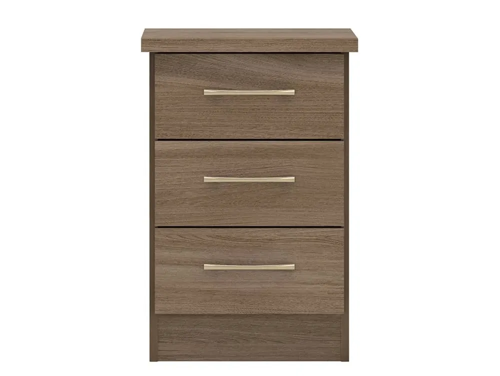 Seconique Seconique Nevada Rustic Oak 3 Drawer Bedside Table