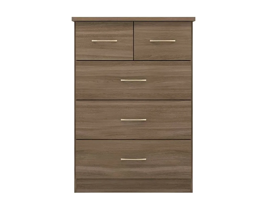 Seconique Seconique Nevada Rustic Oak 3+2 Drawer Chest of Drawers