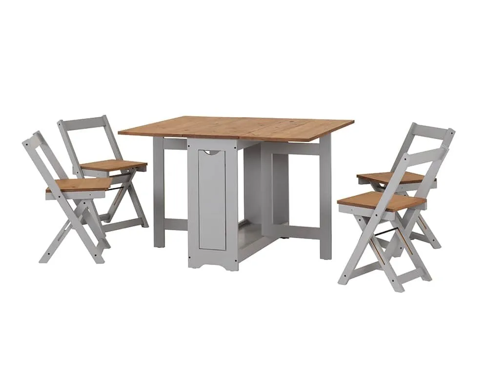 Seconique Seconique Santos Butterfly Grey and Pine Dining Table and 4 Chairs