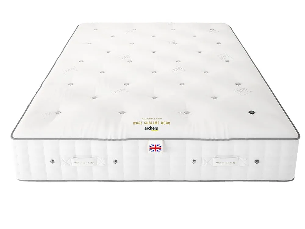 Millbrook Beds Millbrook Wool Sublime Soft Pocket 8000 6ft Super King Size Mattress