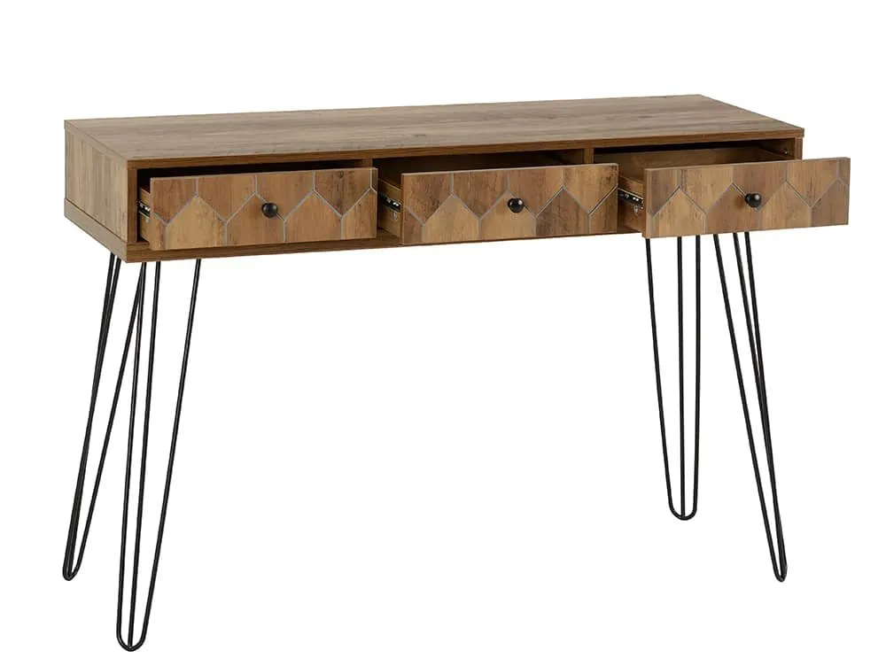 Seconique Seconique Ottawa Oak 3 Drawer Console Table