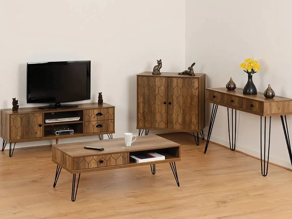 Seconique Seconique Ottawa Oak 3 Drawer Console Table