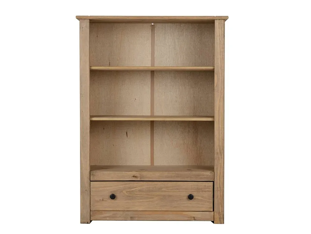 Seconique Seconique Panama Waxed Pine 1 Drawer Bookcase