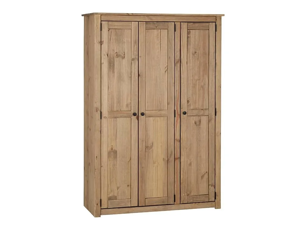 Seconique Seconique Panama Waxed Pine 3 Door Wardrobe