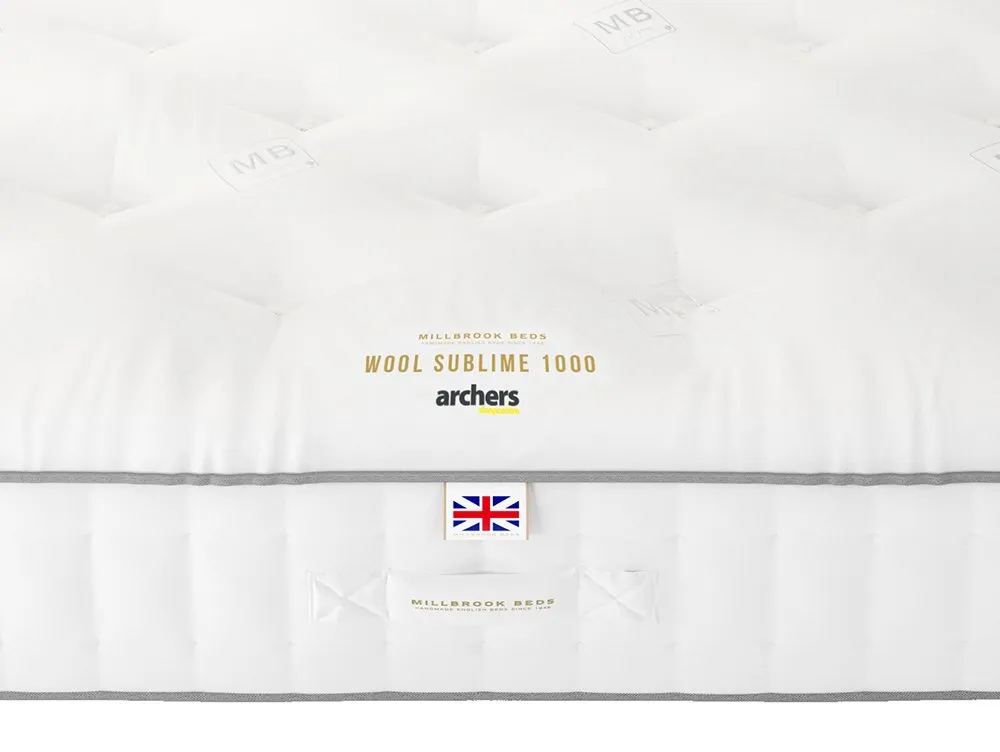 Millbrook Beds Millbrook Wool Sublime Ortho Pocket 1000 2ft6 Small Single Divan Bed