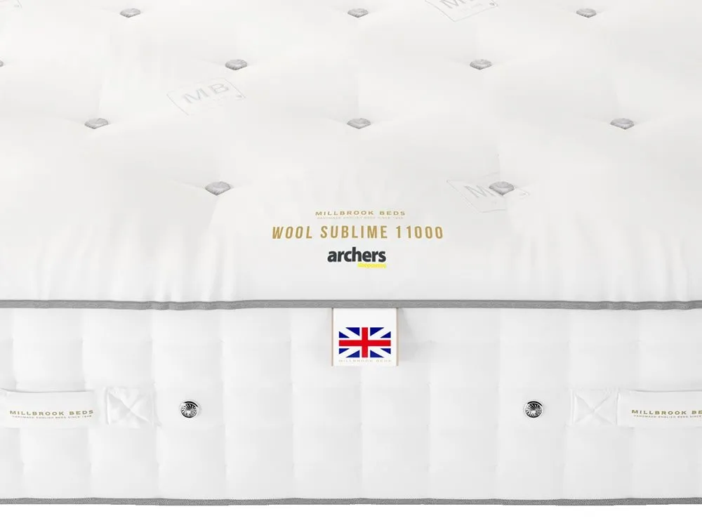 Millbrook Beds Millbrook Wool Sublime Medium Pocket 11000 6ft Super King Size Divan Bed