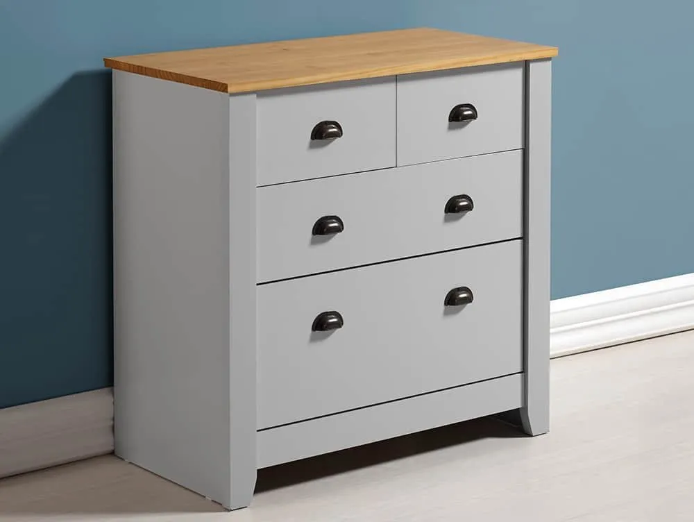 Seconique Seconique Ludlow Grey and Oak 2+2 Drawer Chest of Drawers