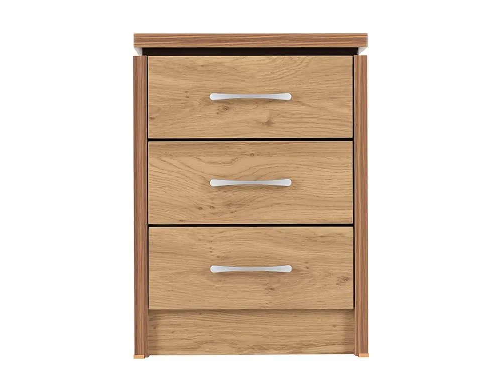 Seconique Seconique Charles Oak 3 Drawer Bedside Table