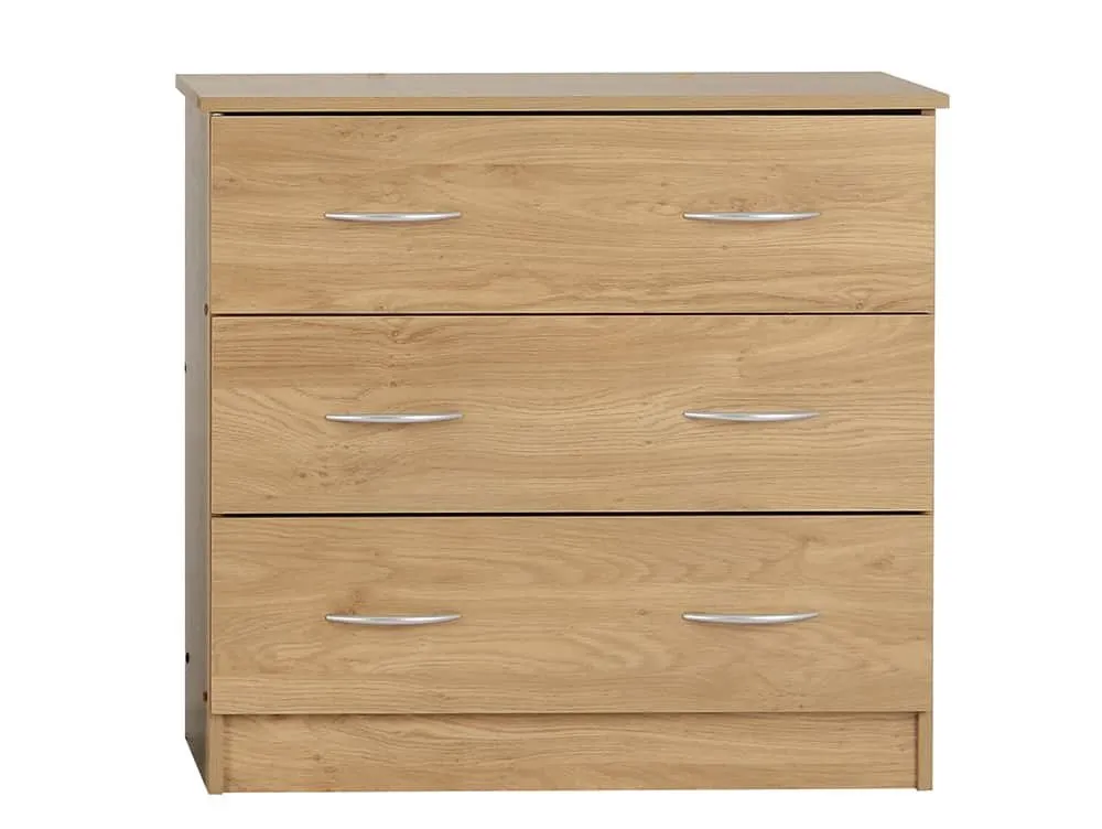 Seconique Seconique Bellingham Oak 3 Drawer Chest of Drawers