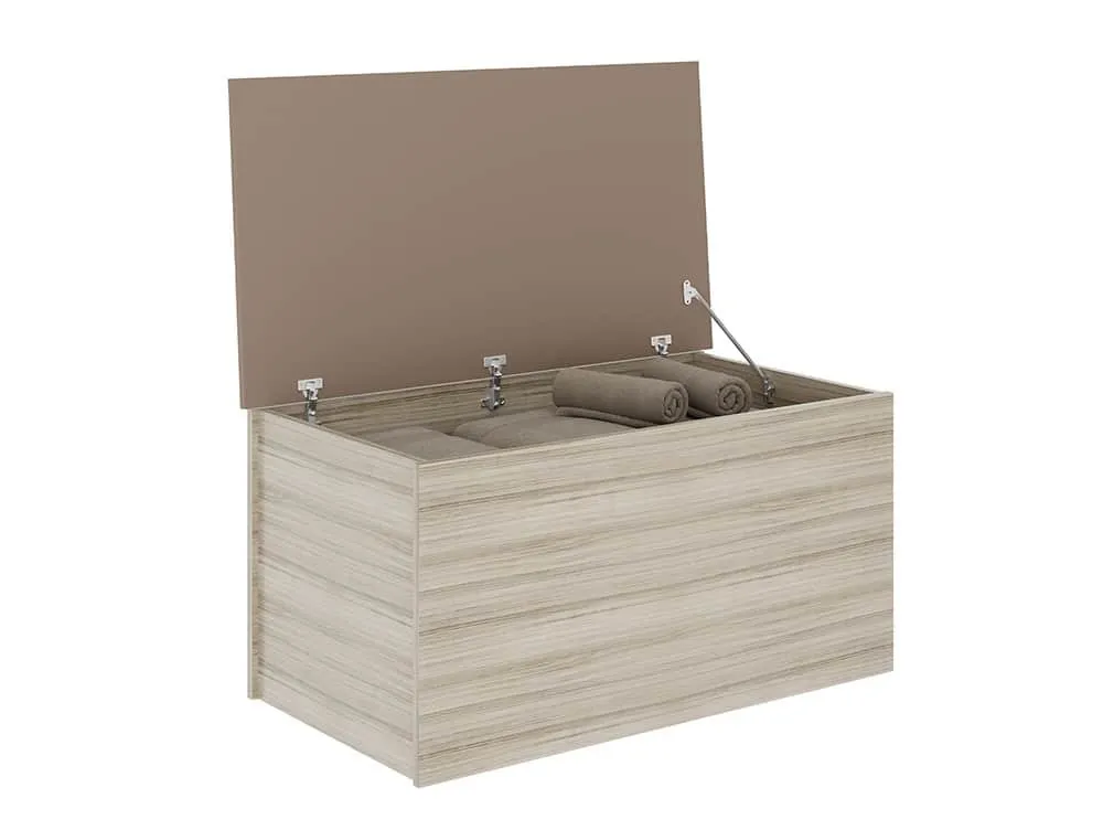 Seconique Seconique Nevada Oyster Gloss and Oak Blanket Box