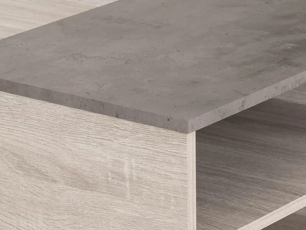 Seconique Seconique Aspen White Oak and Concrete Effect Coffee Table