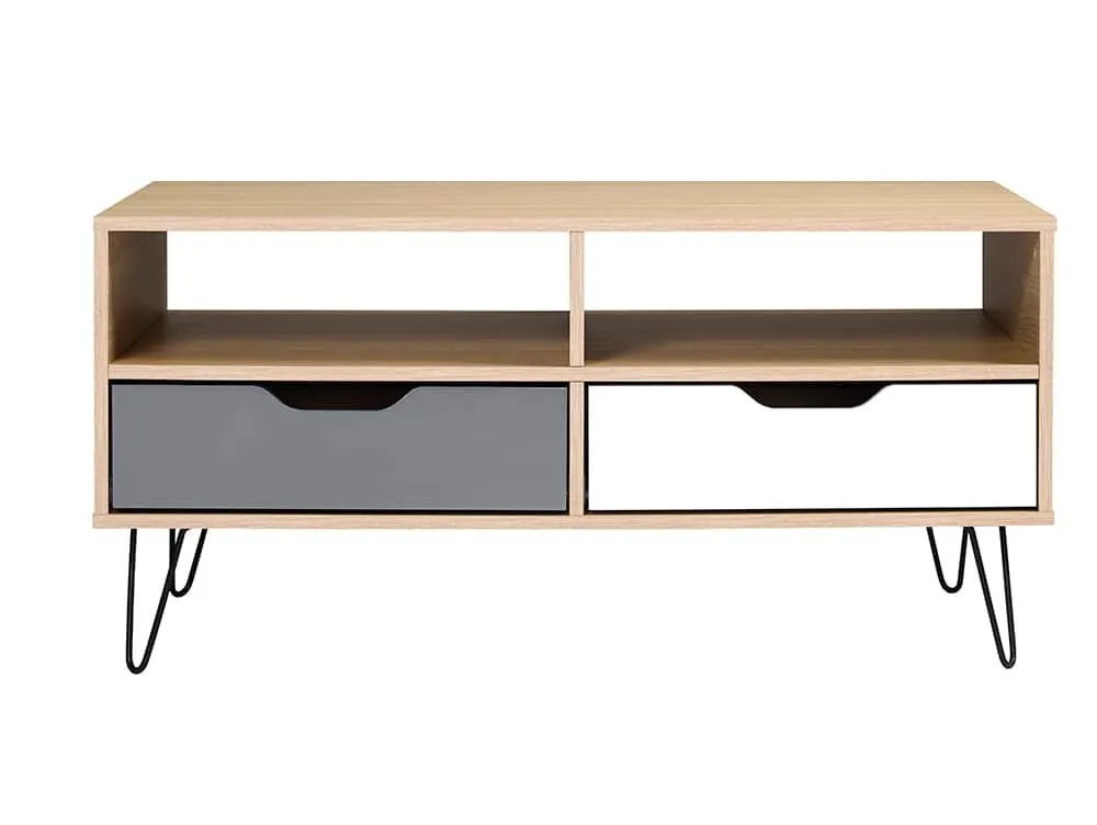 Seconique Seconique Bergen Grey and Oak 2 Drawer Coffee Table