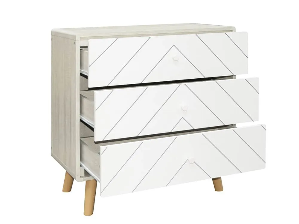 Seconique Seconique Dixie Grey and White 3 Piece Bedroom Furniture Package