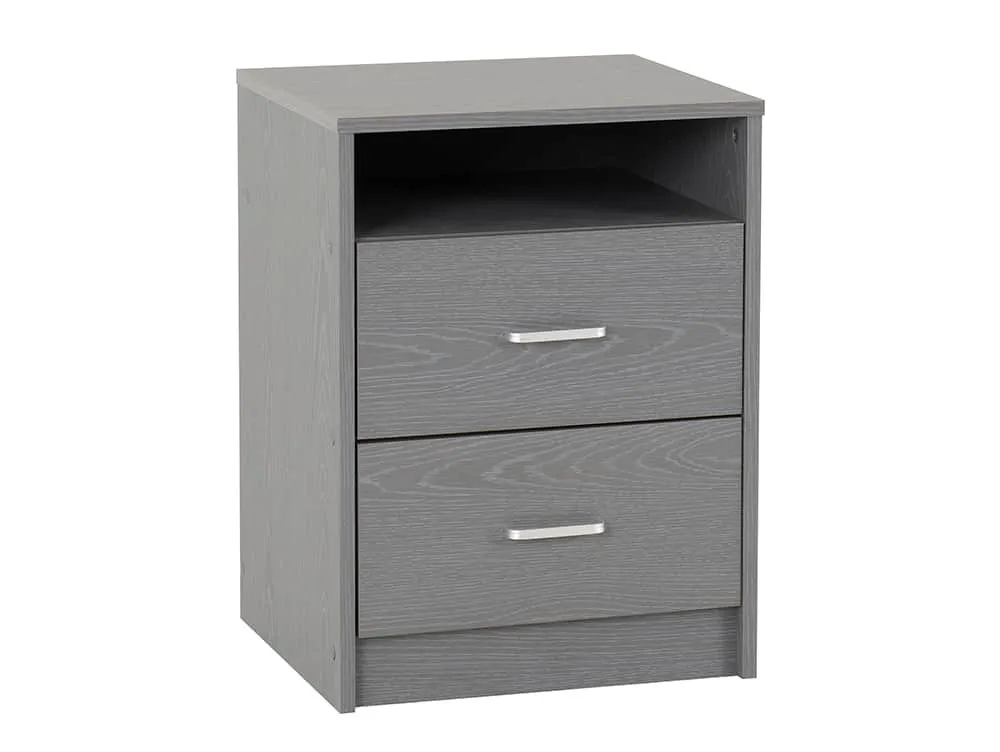 Seconique Seconique Felix Grey 2 Drawer Bedside Table