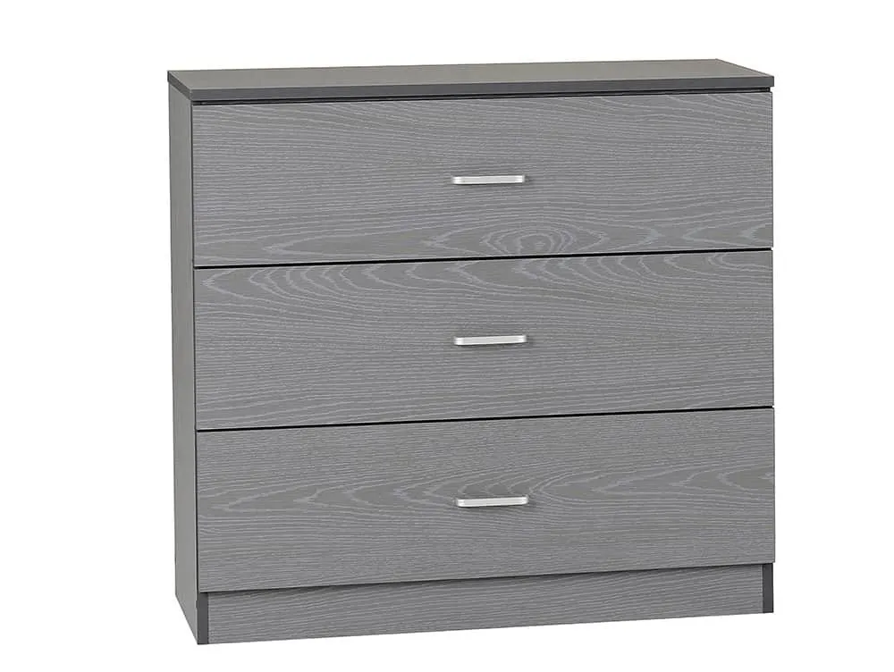 Seconique Seconique Felix Grey 3 Drawer Chest of Drawers