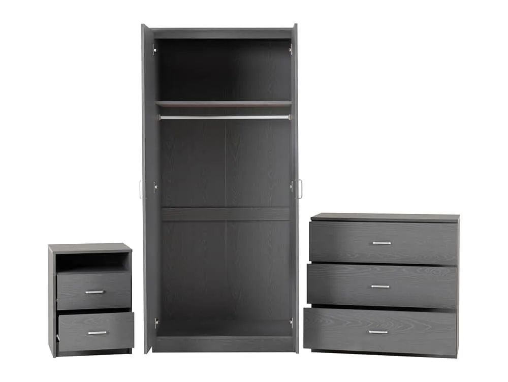 Seconique Seconique Felix Grey 3 Piece Bedroom Furniture Package