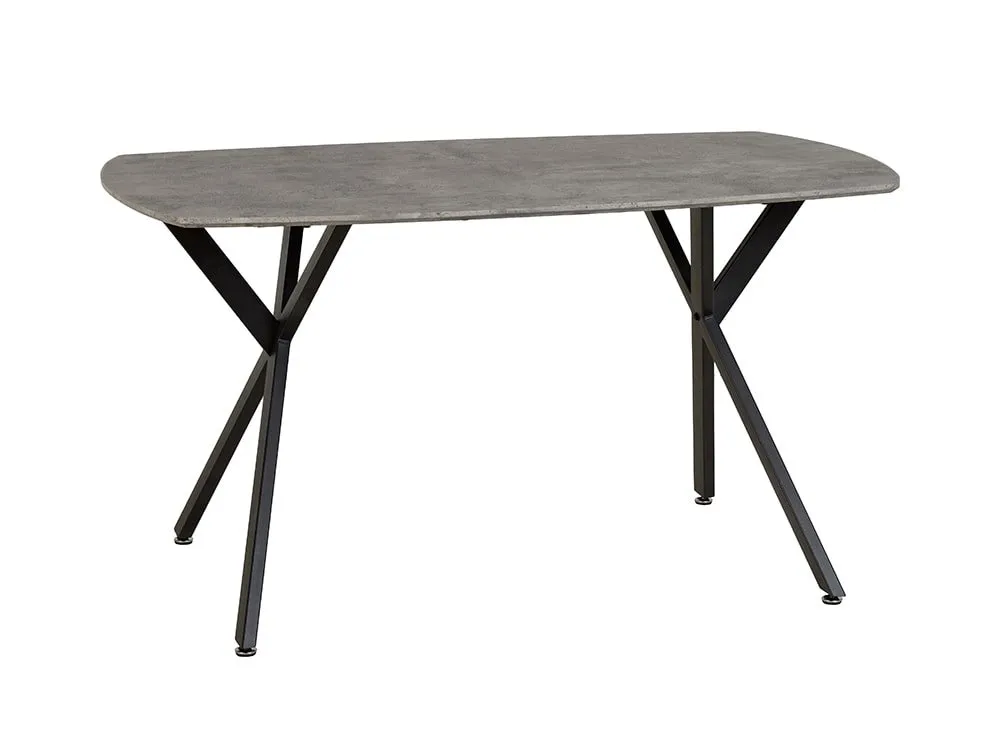 Seconique Seconique Athens Concrete Effect Dining Table with 4 Lukas Blue Velvet Chairs