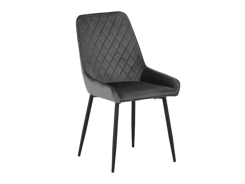 Seconique Seconique Avery Set of 2 Grey Velvet Dining Chairs