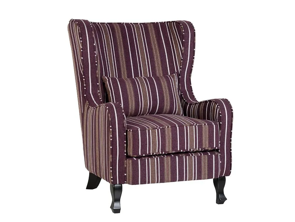 Seconique Seconique Sherborne Burgundy Stripe Fabric Armchair