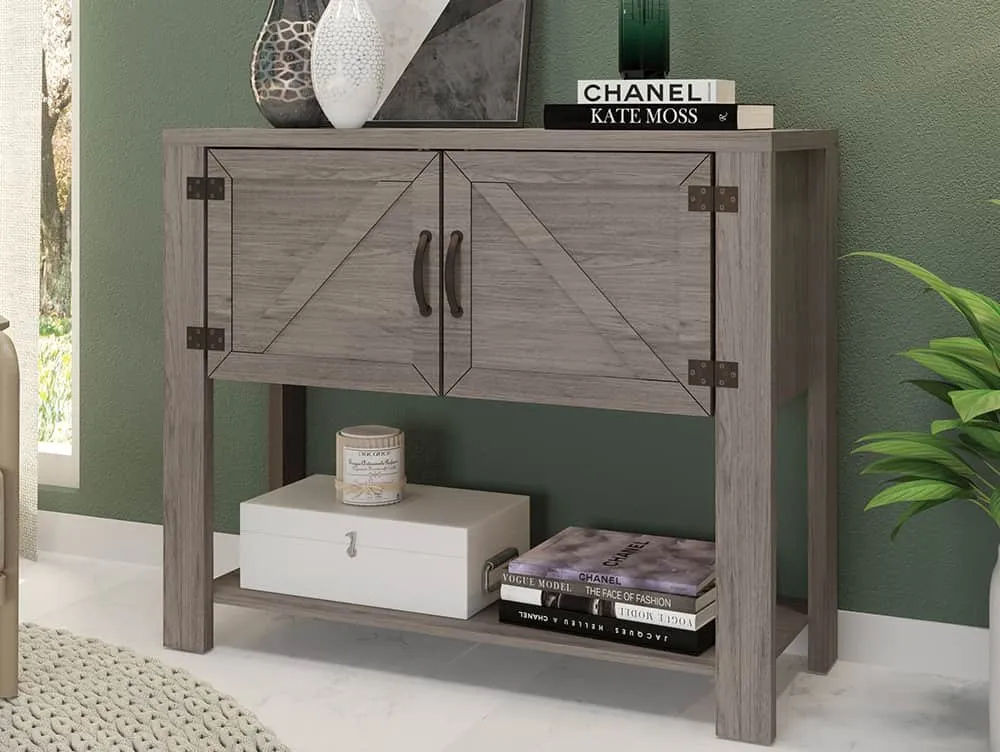 Seconique Seconique Zurich Grey Wood Grain 2 Door Console Table