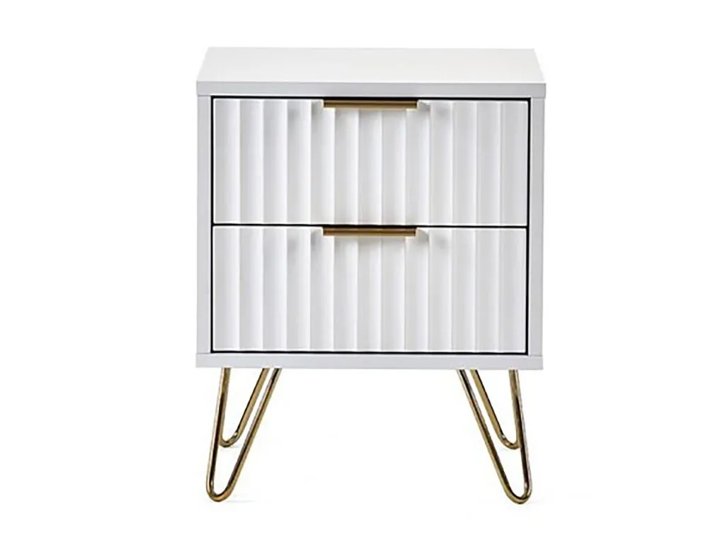 Julian Bowen Julian Bowen Murano Matte White 2 Drawer Bedside Table