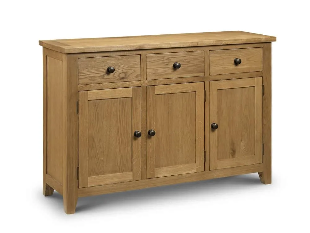 Julian Bowen Julian Bowen Astoria Waxed Oak Wooden 3 Door 3 Drawer Sideboard (Assembled)