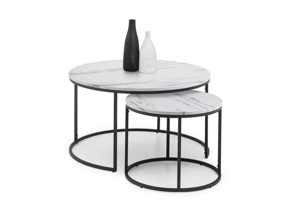 Julian Bowen Julian Bowen Bellini Marble Effect Round Nest of Tables