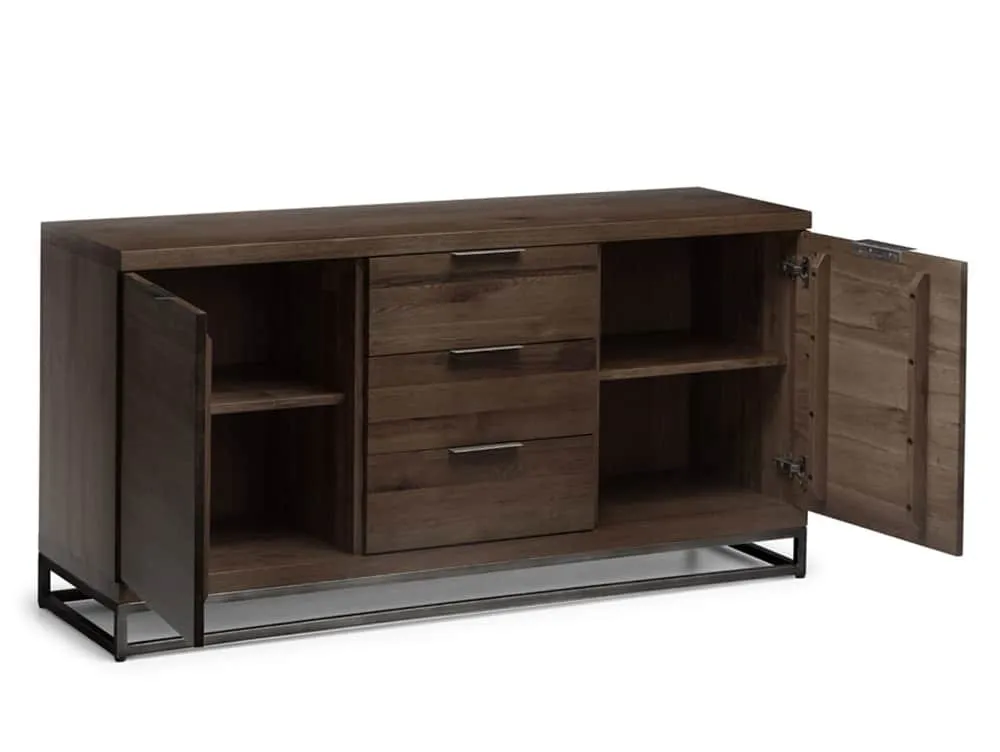 Julian Bowen Julian Bowen Brooklyn Dark Oak Wooden 2 Door 3 Drawer Sideboard