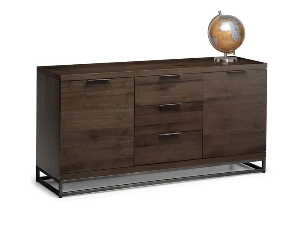 Julian Bowen Julian Bowen Brooklyn Dark Oak Wooden 2 Door 3 Drawer Sideboard