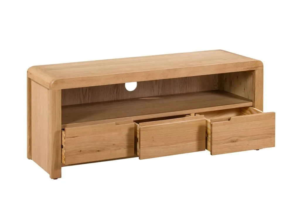 Julian Bowen Julian Bowen Curve Oak 3 Drawer TV Cabinet (Assembled)