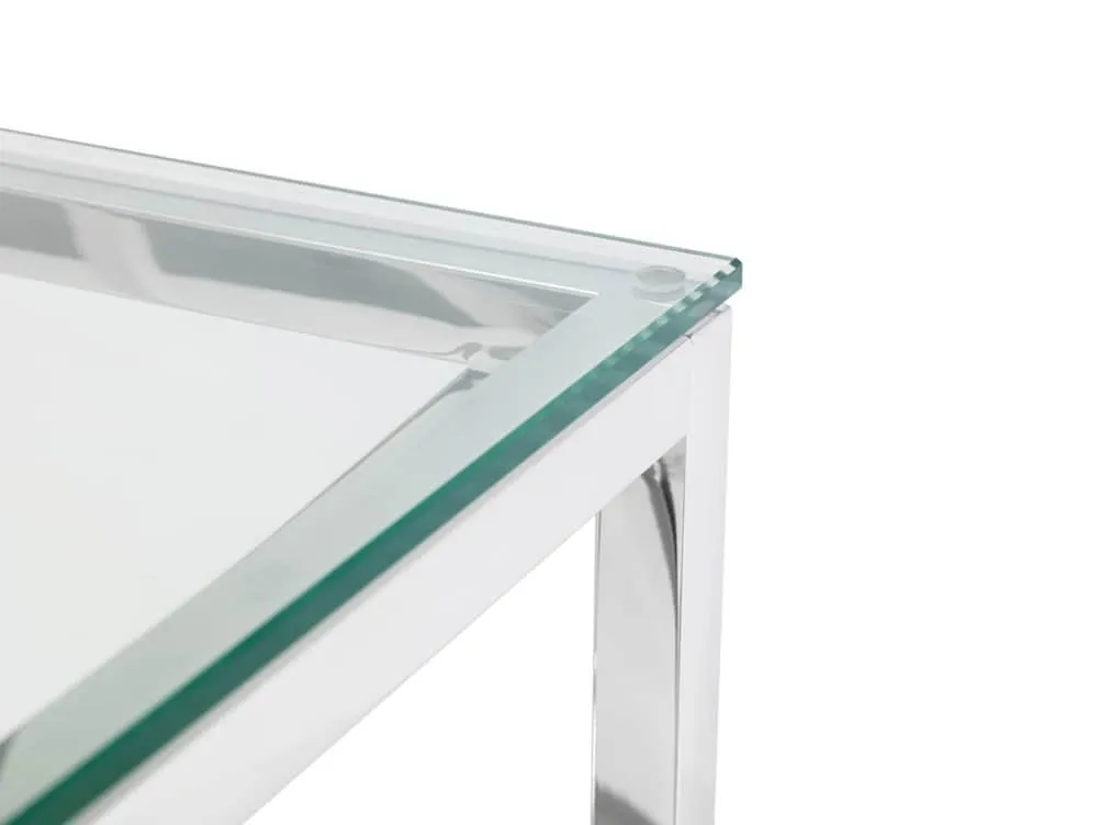 Julian Bowen Julian Bowen Miami Glass and Chrome Coffee Table