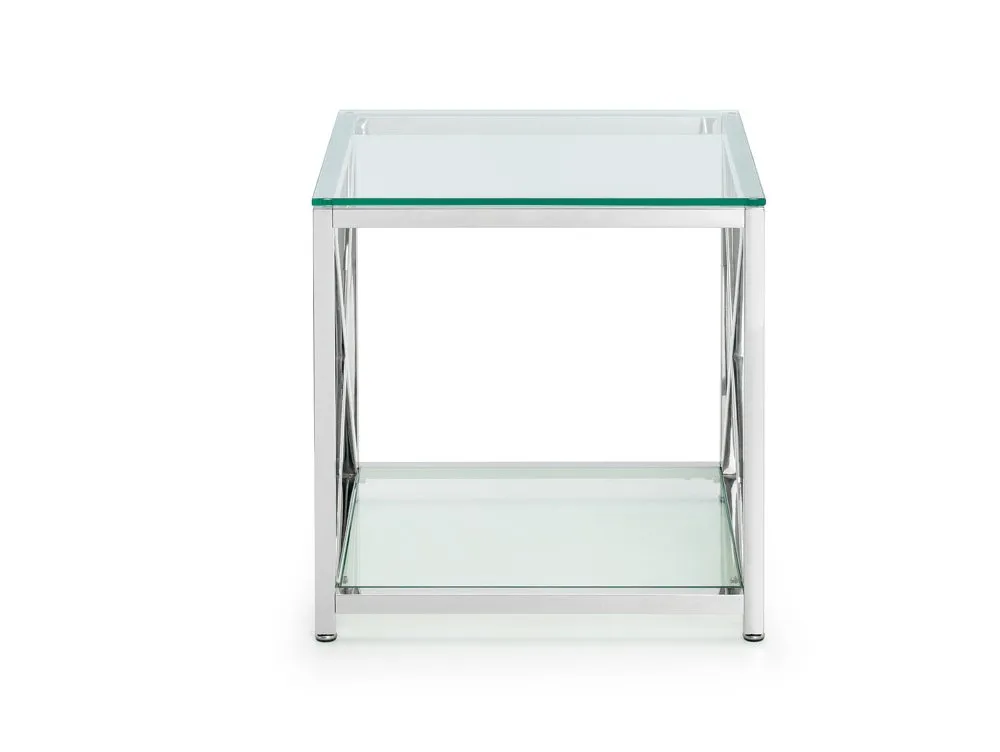 Julian Bowen Julian Bowen Miami Glass and Chrome Lamp Table