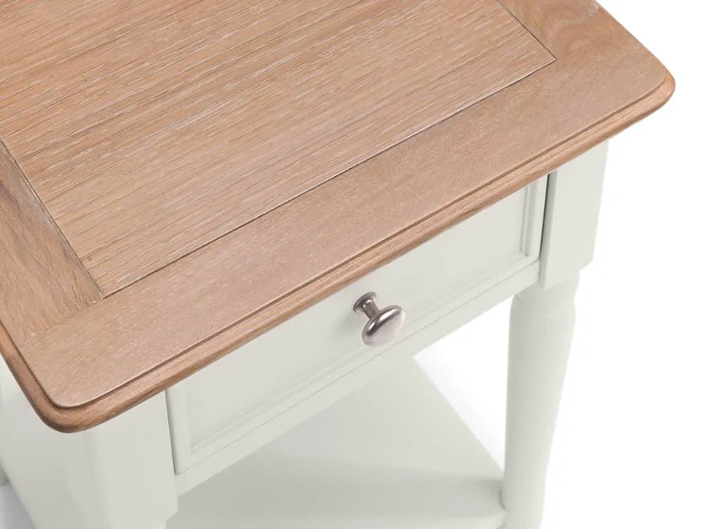 Julian Bowen Julian Bowen Provence Grey and Oak 1 Drawer Lamp Table (Assembled)