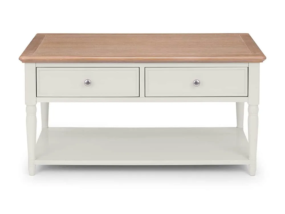 Julian Bowen Julian Bowen Provence Grey and Oak 2 Drawer Coffee Table (Assembled)