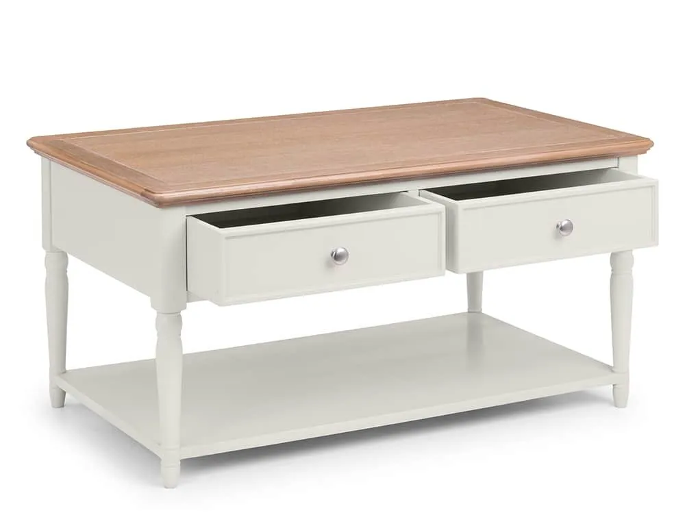 Julian Bowen Julian Bowen Provence Grey and Oak 2 Drawer Coffee Table (Assembled)