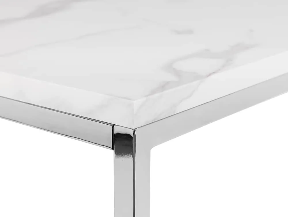 Julian Bowen Julian Bowen Scala Marble Effect and Chrome Coffee Table