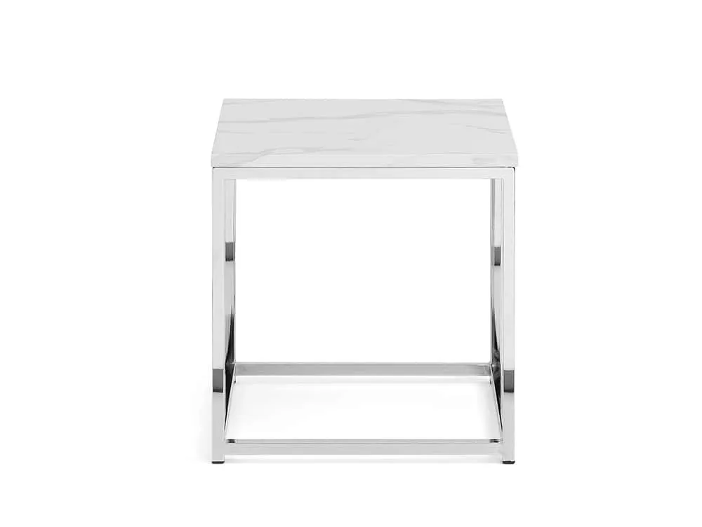 Julian Bowen Julian Bowen Scala Marble Effect and Chrome Lamp Table