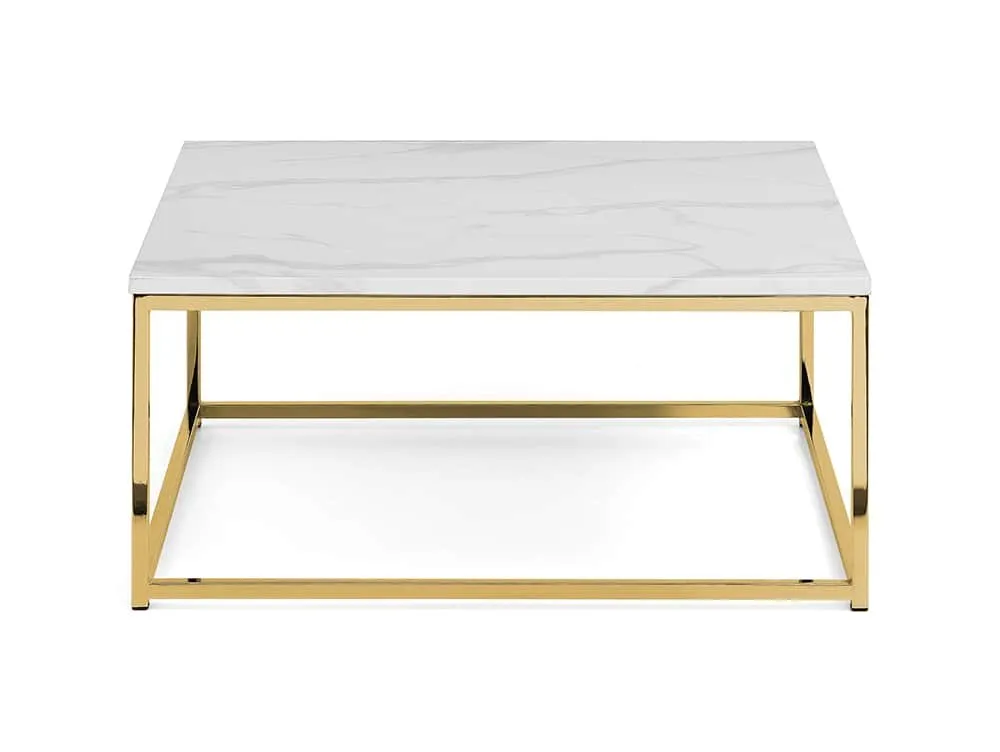 Julian Bowen Julian Bowen Scala Marble Effect and Gold Coffee Table