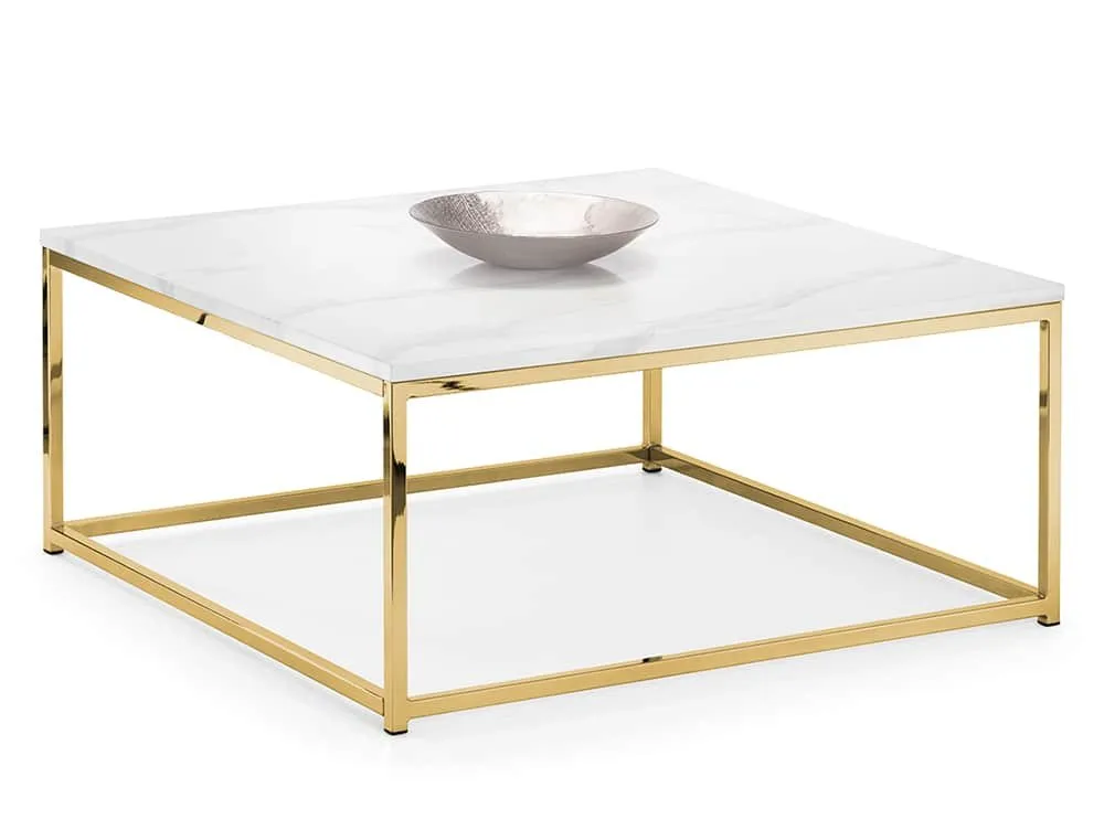 Julian Bowen Julian Bowen Scala Marble Effect and Gold Coffee Table