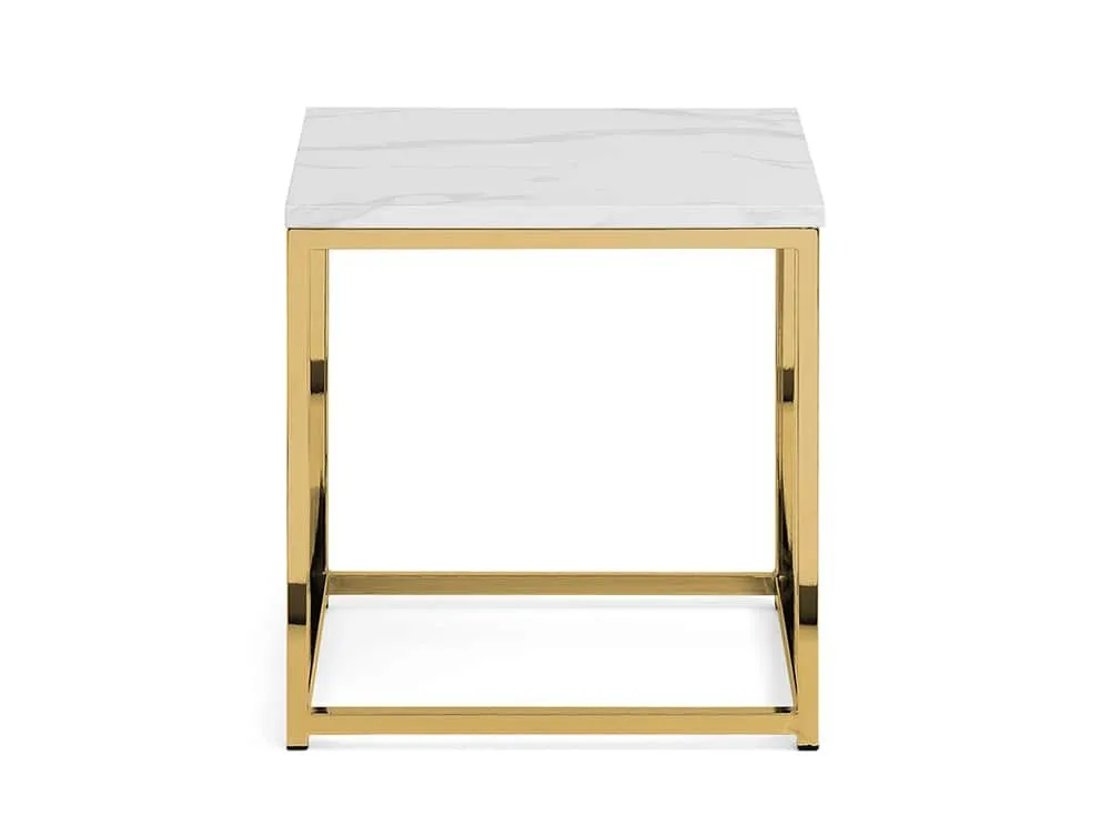 Julian Bowen Julian Bowen Scala Marble Effect and Gold Lamp Table